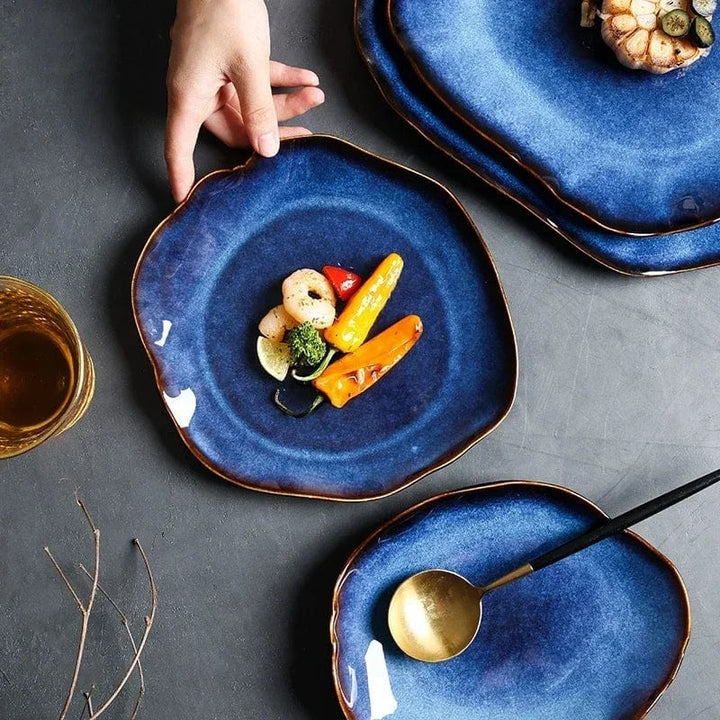 Azure Handcrafted Ceramic Plates