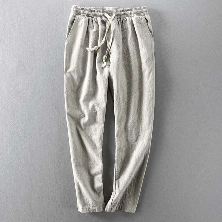 Tristan Cotton-Linen Drawcord Pants