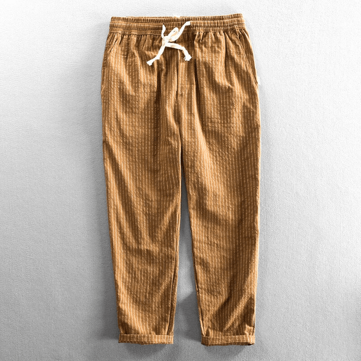 Asher Cotton-Linen Ankle Pants